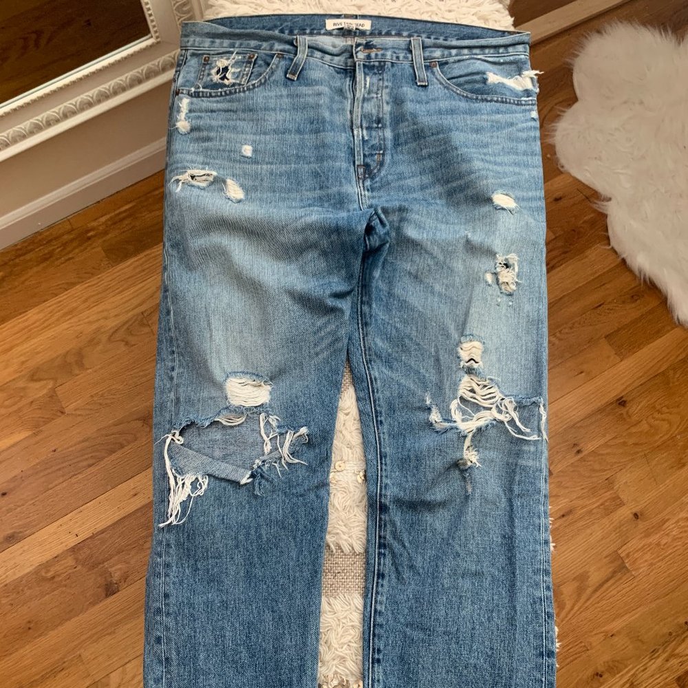 Madewell Rivet & Thread Ripped Retro Straight Jean